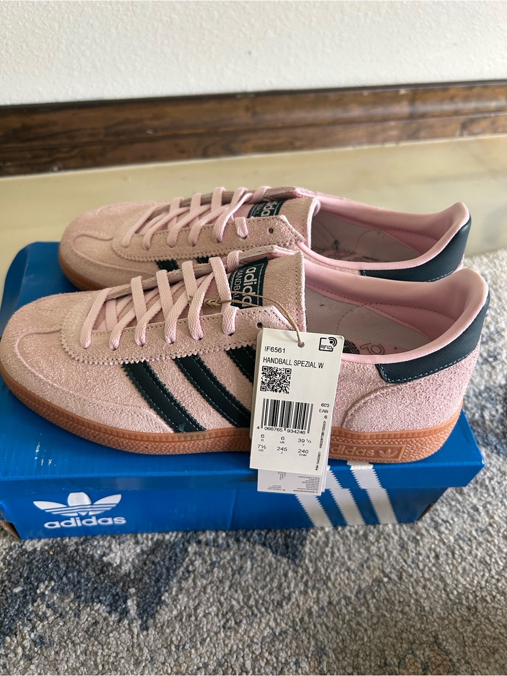 adidas Handball Spezial W Pink with Black Stripes